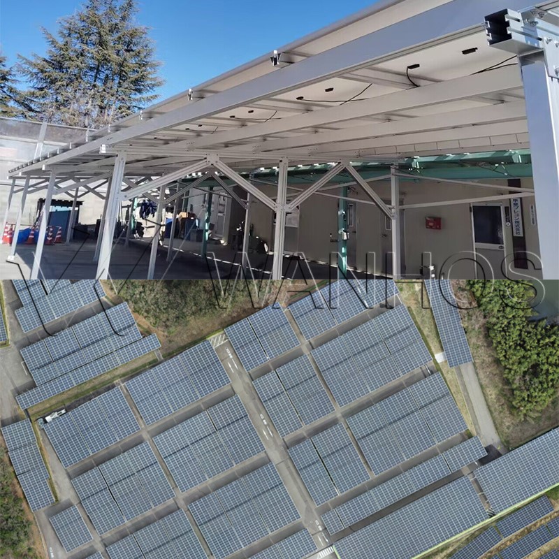 Residential Solar Car Parking Shed Real Scene Residential Solar Car Parking Shed Real Scene