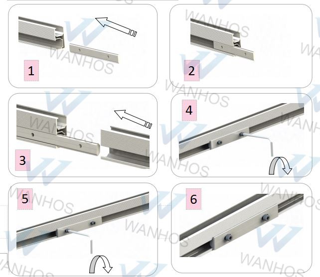 Aluminum Solar Rail Splice Kit Rail Connector For Extending Rail