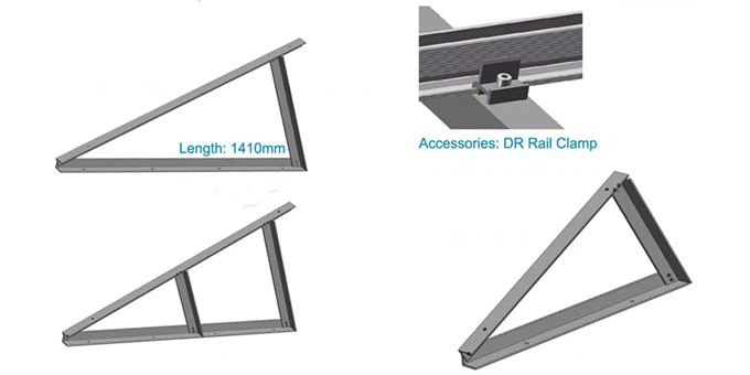 Flat Roof Folding Triangle Solar Bracket