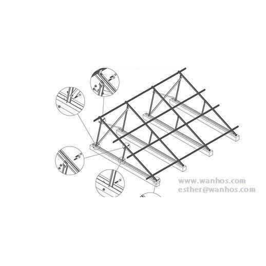 Home Solar Roof Mounting System For Flat Roof Structure