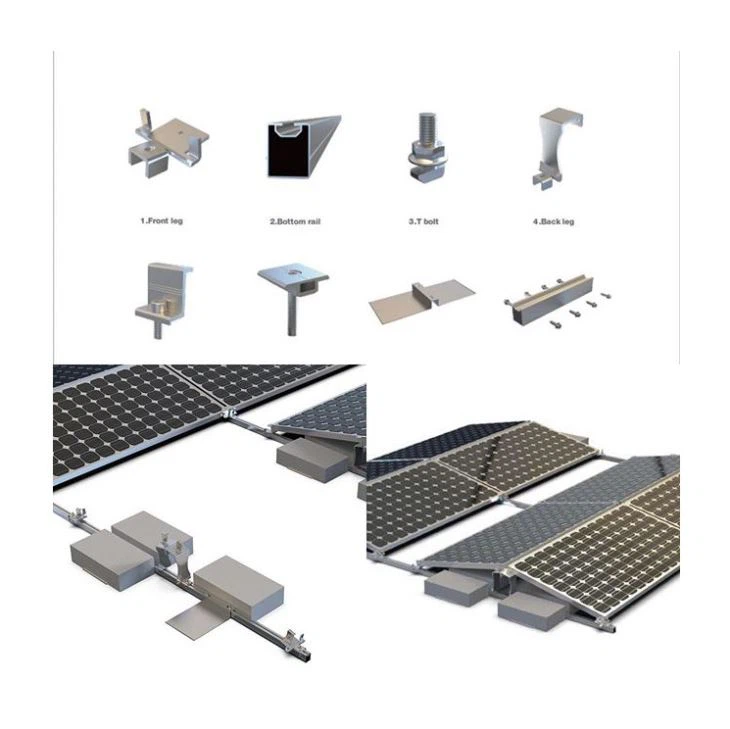 Solar Ballast Roof Mounting Structure On Concrete Roof For Solar Power System